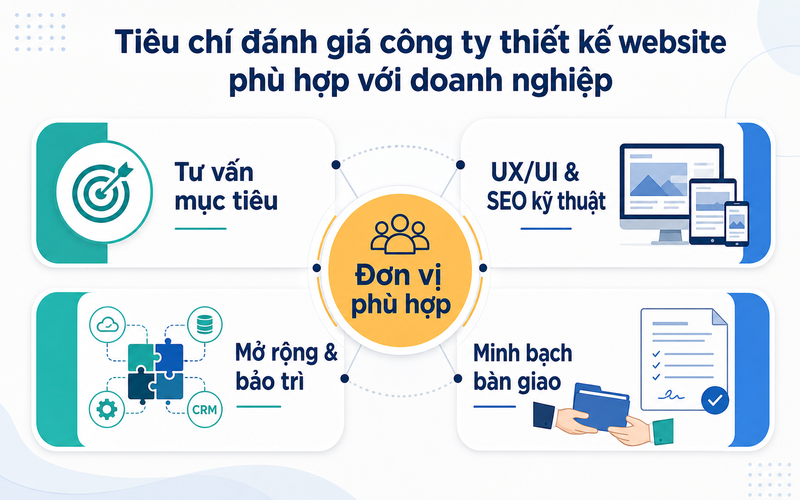 Một đơn vị phù hợp cần được đánh giá bằng năng lực tư vấn, kỹ thuật, khả năng mở rộng và sự minh bạch khi bàn giao.