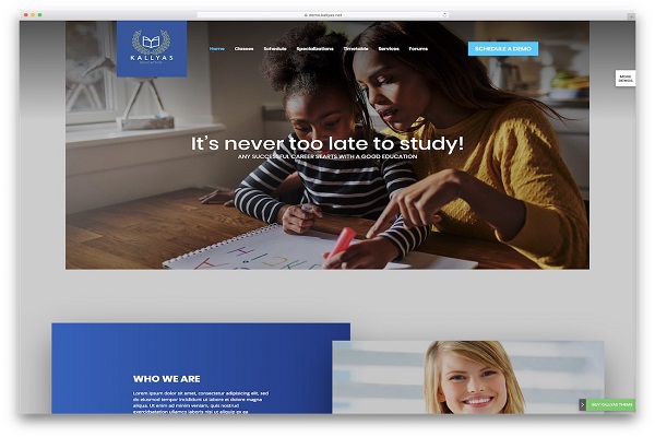 Mẫu thiết kế website dạy học trực tuyến, elearning Kallas