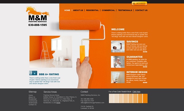 mẫu thiết kế website bán sơn ấn tượng, cao cấp
