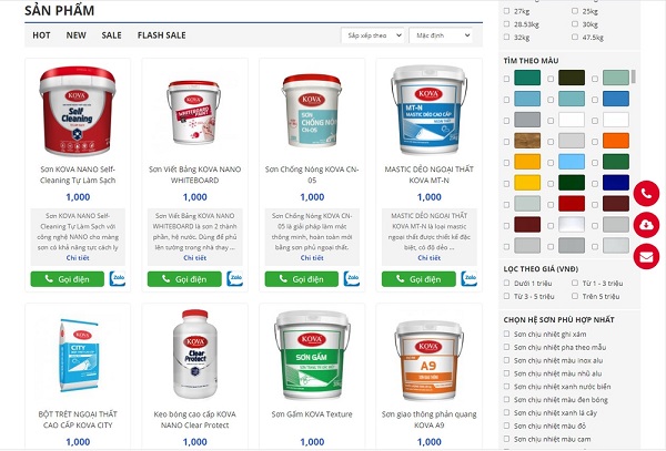 Mẫu thiết kế website bán sơn nước chuyên nghiệp