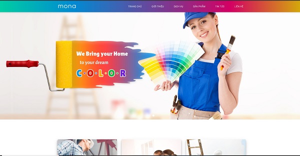 mẫu thiết kế website bán sơn nước nổi bật, ấn tượng