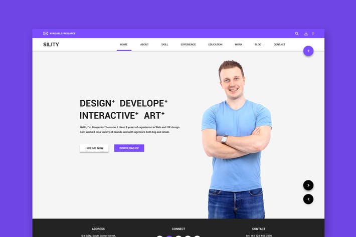 SILITY - Mẫu thiết kế website cá nhân đẹp mắt, ấn tượng