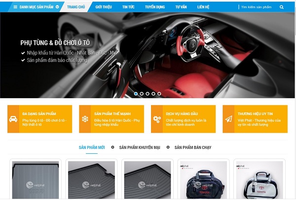 Mẫu thiết kế website phụ tùng ô tô cao cấp