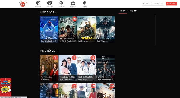 mẫu thiết kế website xem phim online Full HD chuyên nghiệp