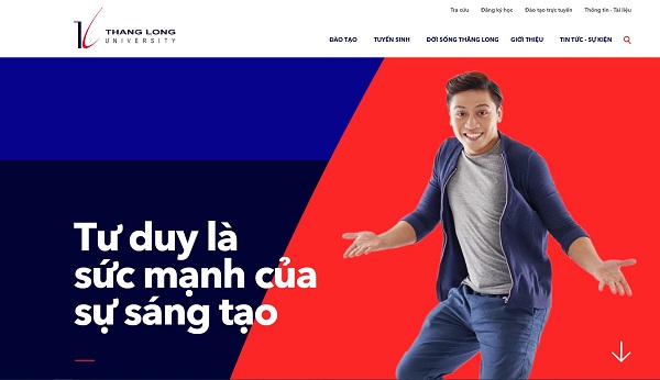 mẫu thiết kế website trường đại học Thăng Long