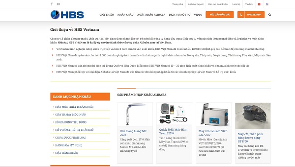 Mẫu thiết kế website xuất nhập khẩu HBS
