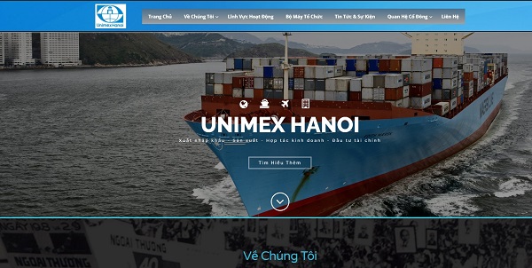 Mẫu thiết kế website xuất nhập khẩu cao cấp Unimex