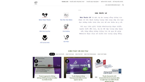 Mẫu thiết kế website dược phẩm, hiệu thuốc tây