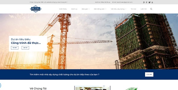 Mẫu thiết kế website vật liệu xây dựng cao cấp