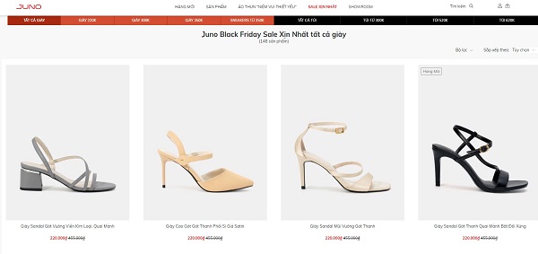 Mẫu thiết kế website bán giày dép ấn tượng Juno