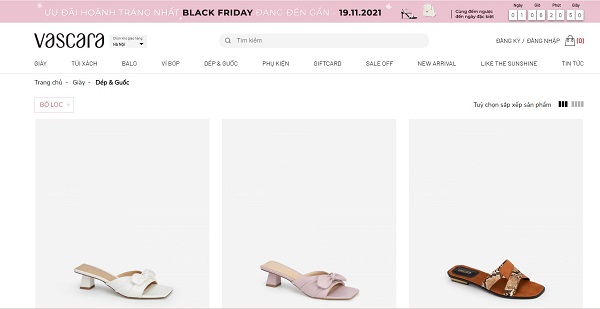 Mẫu thiết kế website bán giày dép cao cấp, đẹp mắt Vascara