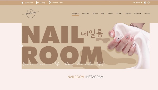 Mẫu thiết kế website tiệm nails, làm móng tay đẹp mắt