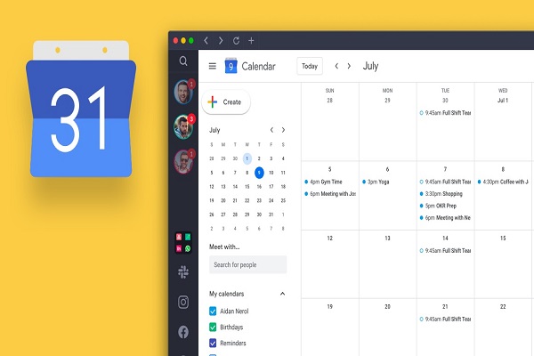 Phần mềm quản lý thời gian Google Calendar