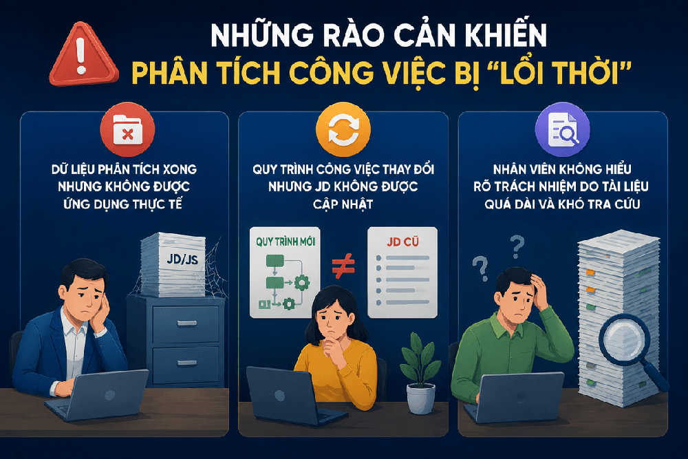 Nhiều doanh nghiệp không duy trì và cập nhật thường xuyên việc phân tích công việc khiến vận hành kém hiệu quả