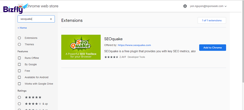 Seoquake với trình duyệt Chrome