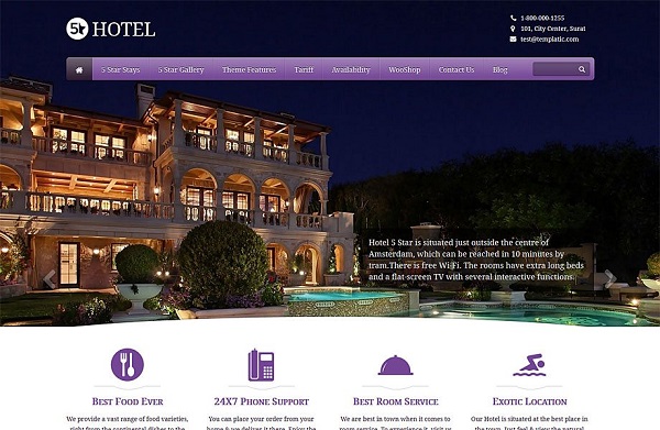 Mẫu thiết kế website khách sạn, khu nghỉ dưỡng cao cấp