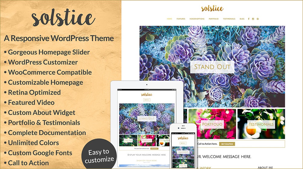 theme wordpress blog Solstice 