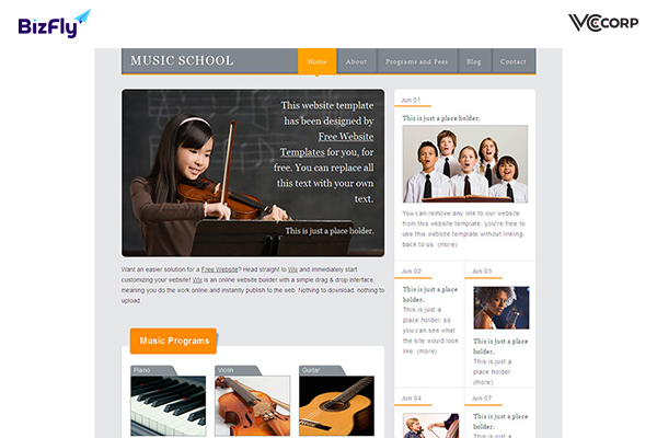Mẫu thiết kế website giáo dục, trường học năng khiếu