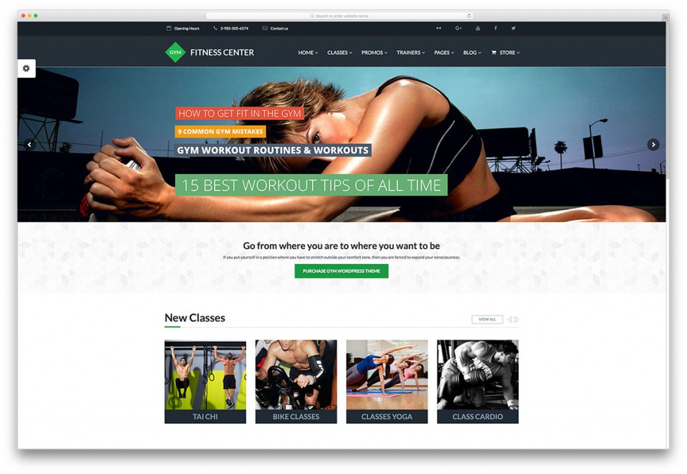 Mẫu thiết kế website phòng tập gym, thể hình Fitness center