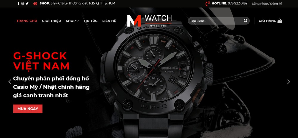 mẫu thiết kế website bán đồng hồ, thiết bị đeo tay