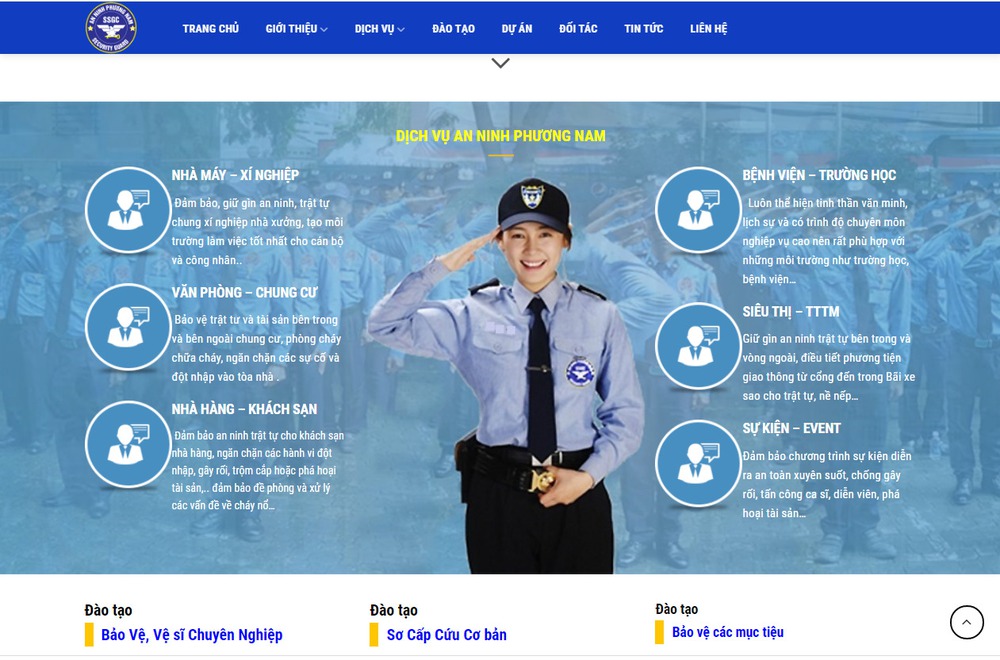 thiết kế website dịch vụ bảo vệ, an ninh chuyên nghiệp 