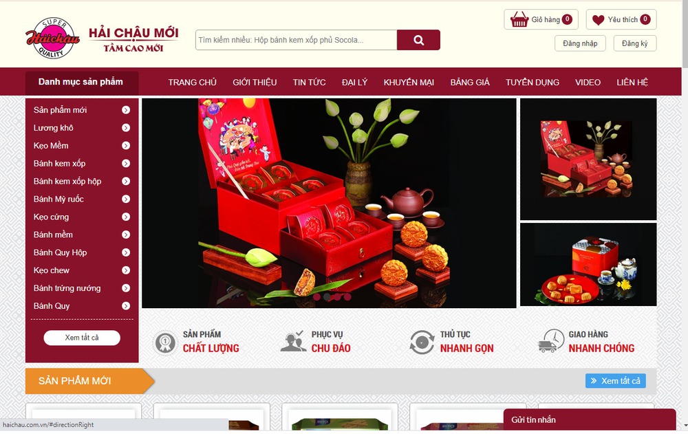 Mẫu website bán bánh kẹo cao cấp, chất lượng