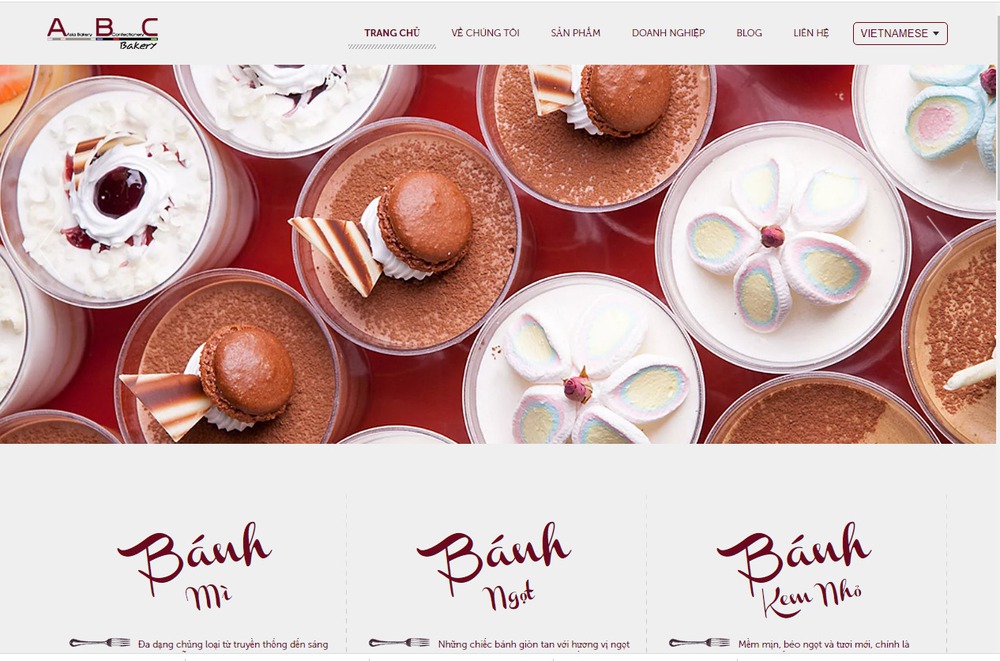 Mẫu website bán bánh kẹo uy tín