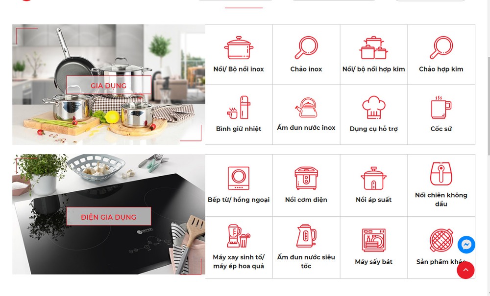 Bizfly Website - Dịch vụ thiết kế website bán đồ gia dụng, nhà bếp thông minh uy tín