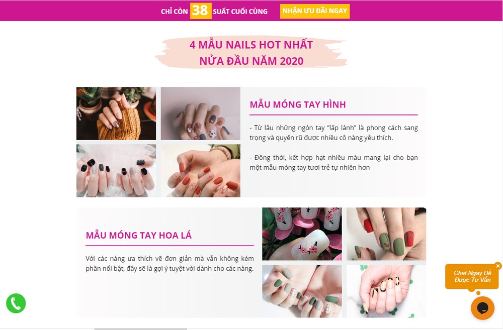 Bizfly Website - Dịch vụ thiết kế website tiệm nails, làm móng chuyên nghiệp