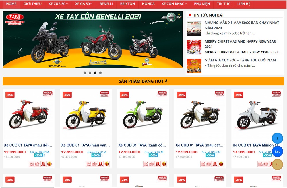 Bizfly Website - Dịch vụ thiết kế website xe máy chuyên nghiệp, chuẩn SEO