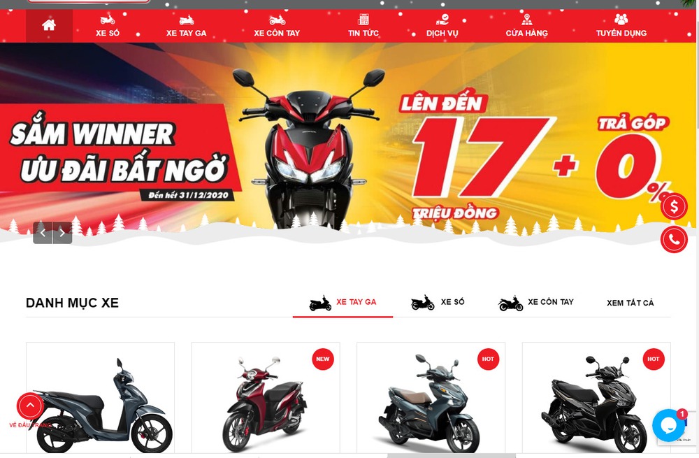 mẫu thiết kế website xe máy chuẩn seo, chuyên nghiệp