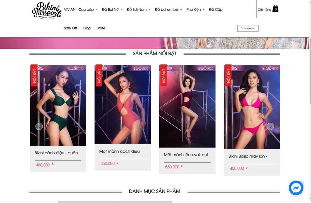 Mẫu thiết kế website bán áo tắm, bikini đẹp mắt