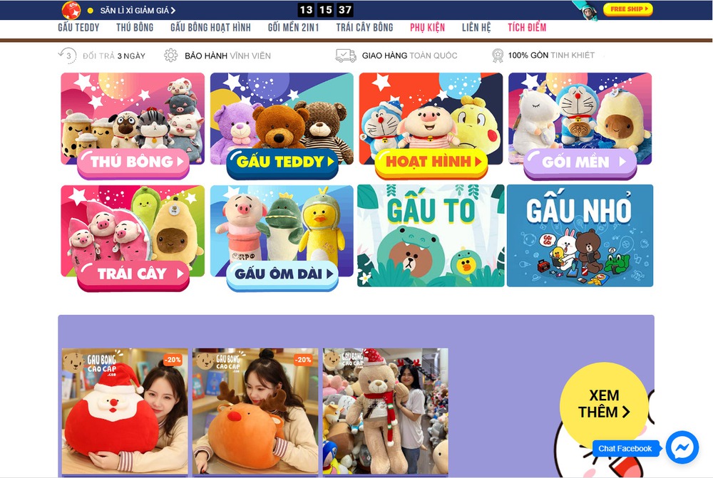 Vì sao các cửa hàng bán gấu bông cần thiết kế website bán thú bông
