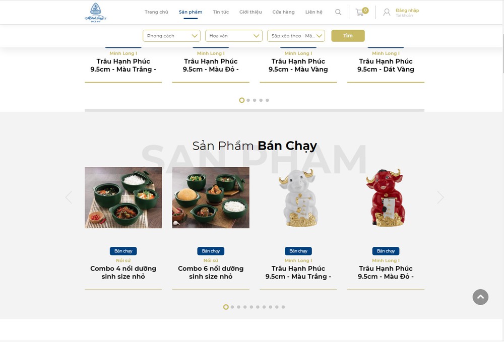Mẫu thiết kế website bán đồ gốm sứ chuyên nghiệp