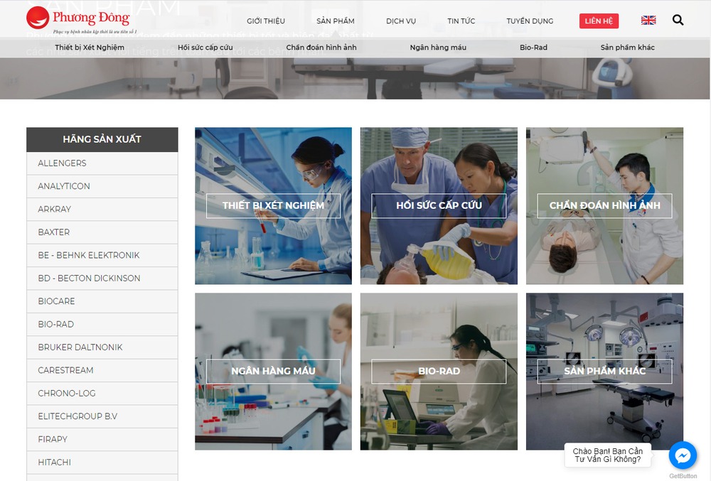 Mẫu thiết kế website thiết bị y tế, dụng cụ y tế nổi bật