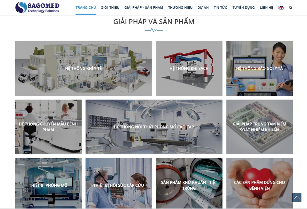 Mẫu thiết kế website thiết bị y tế, dụng cụ y khoa