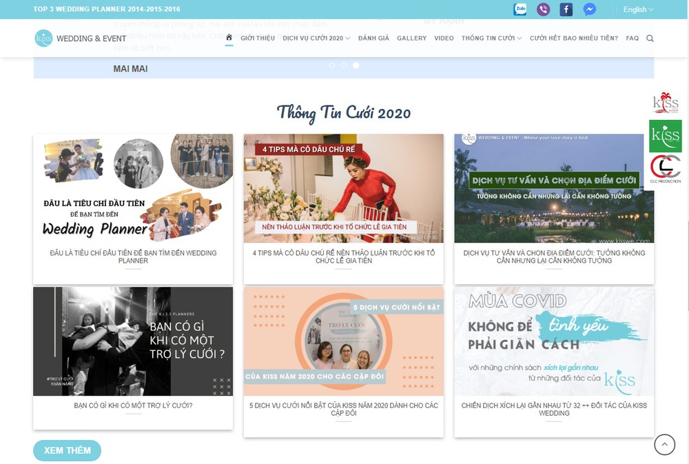 mẫu thiết kế website dịch vụ cưới hỏi, trung tâm tiệc cưới