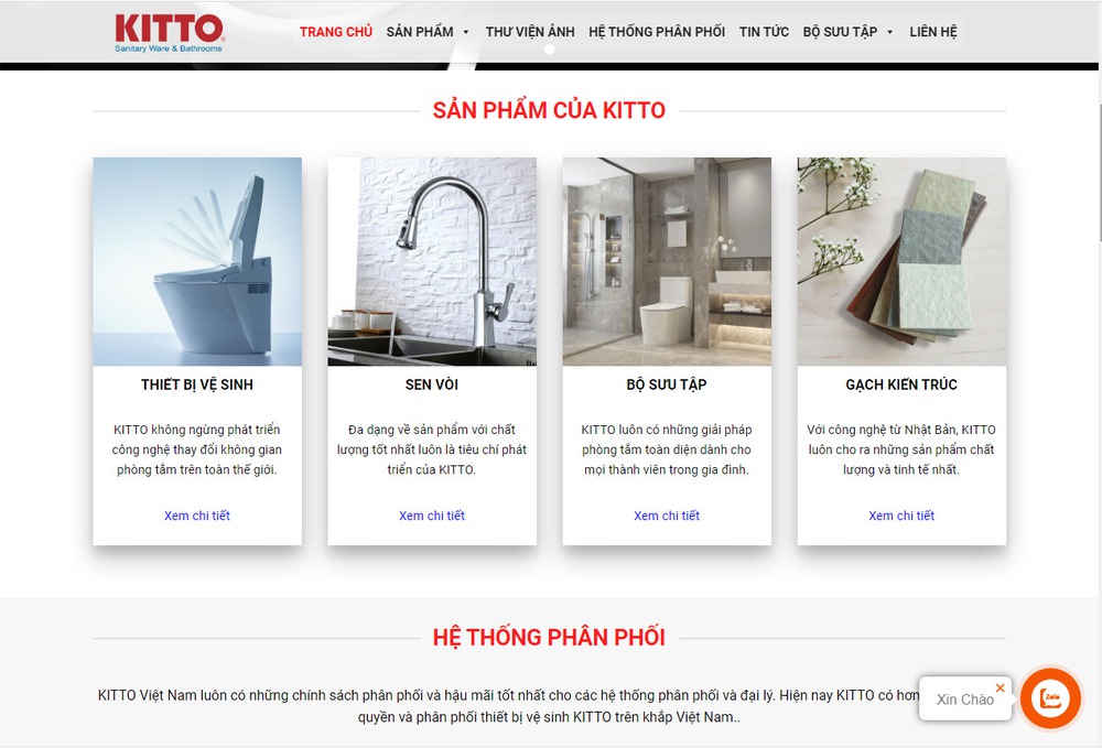 Mẫu thiết kế website thiết bị vệ sinh, nhà tắm cao cấp