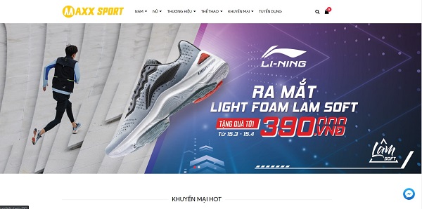 Mẫu thiết kế website bán đồ thể thao ấn tượng Max Sport