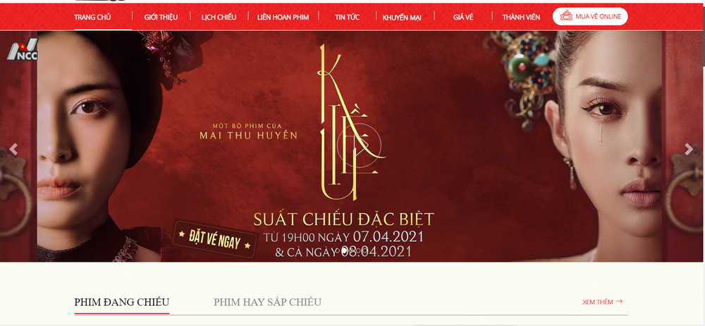 Mẫu thiết kế website rạp chiếu phim cao cấp