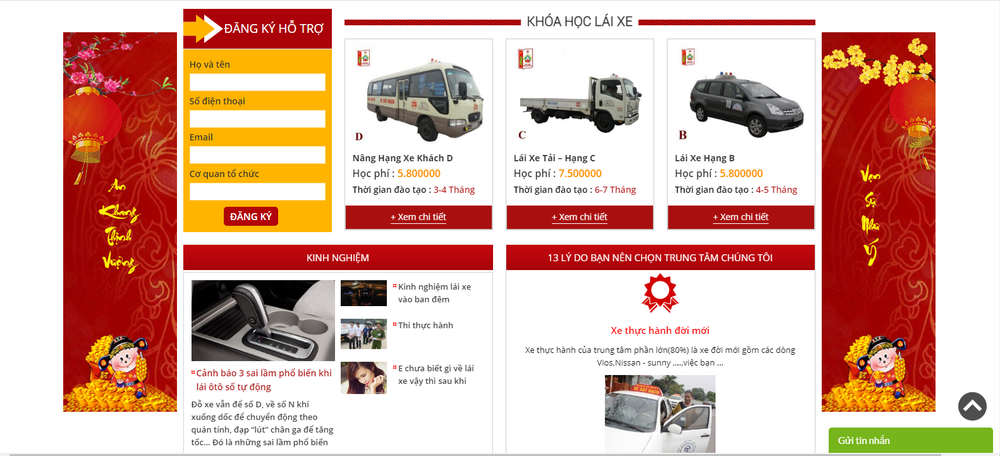 Bizfly Website - Dịch vụ thiết kế website trung tâm đào tạo lái xe chuyên nghiệp, uy tín