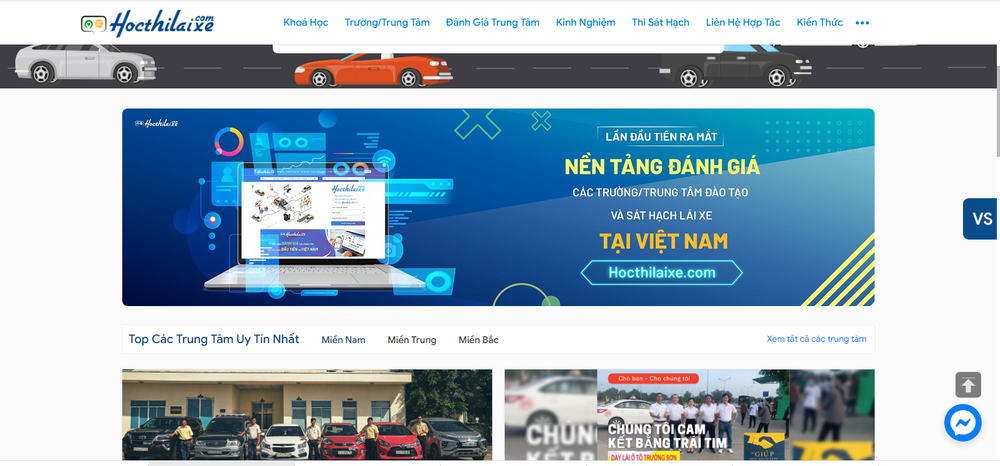 Mẫu thiết kế website trung tâm đào tạo lái xe nổi bật