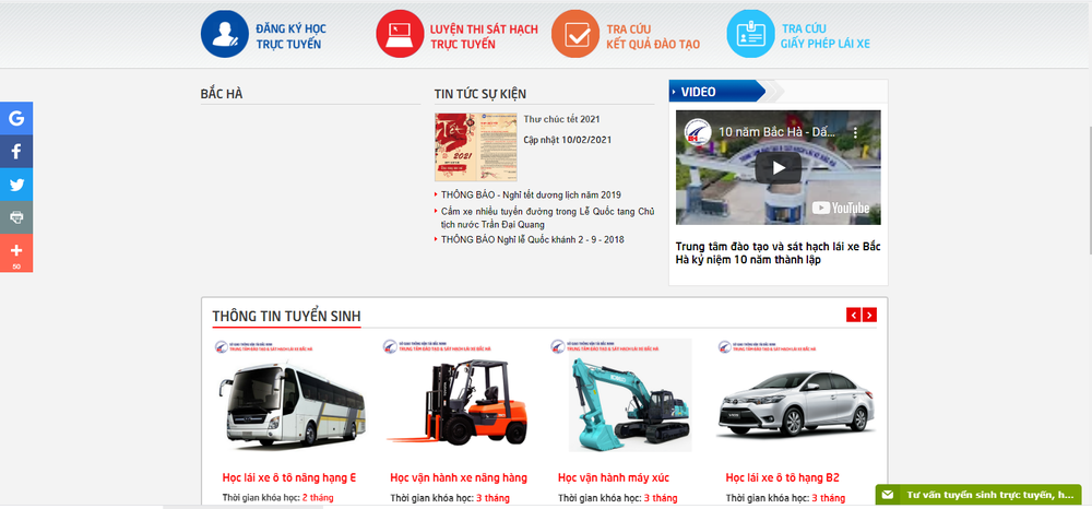 Mẫu thiết kế website trung tâm đào tạo lái xe chuyên nghiệp
