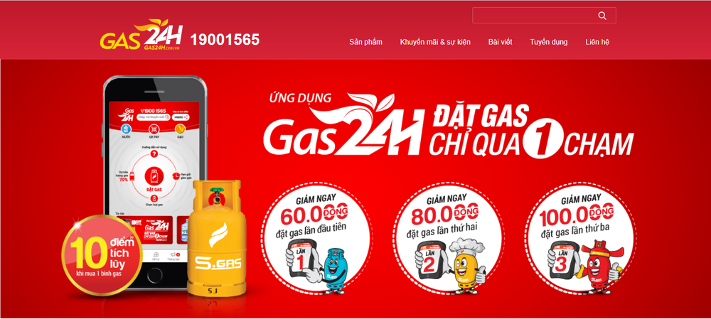 Mẫu thiết kế website bán gas, bếp gas cao cấp