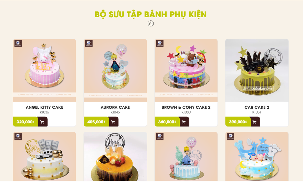 Thiết kế web bán bánh sinh nhật tại Bizfly Website