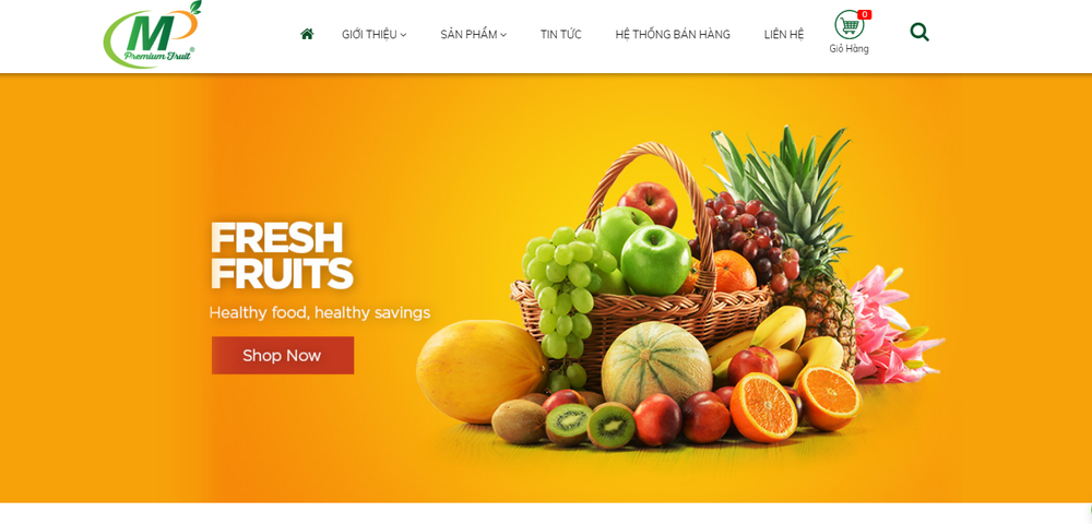 Mẫu thiết kế website bán hoa quả, trái cây đẹp mắt