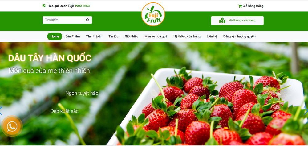 Mẫu thiết kế website bán hoa quả, trái cây thu hút