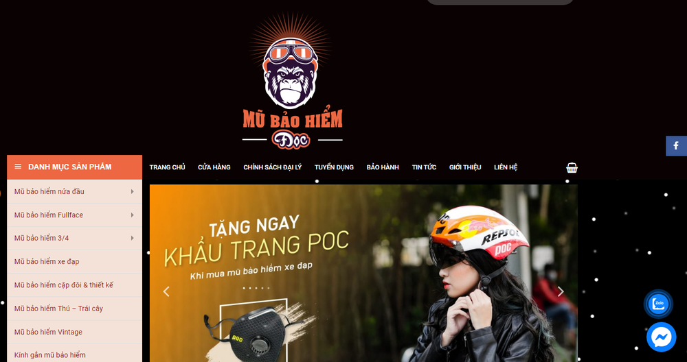 Mẫu thiết kế website bán mũ bảo hiểm chuyên nghiệp