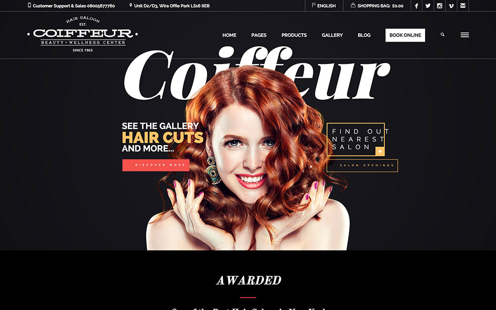 Mẫu thiết kế website salon tóc, chăm sóc tóc nổi bật hiện nay