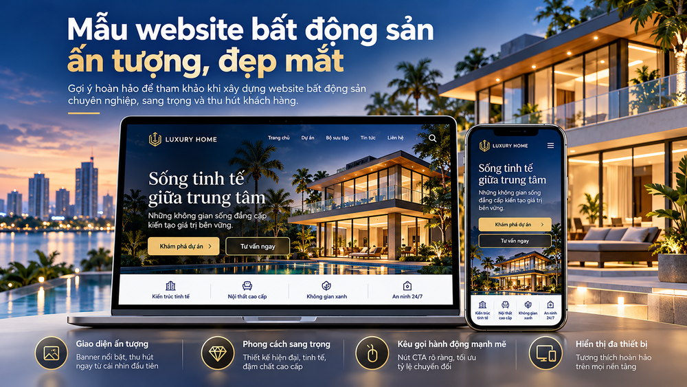 Mẫu website bất động sản ấn tượng, đẹp mắt